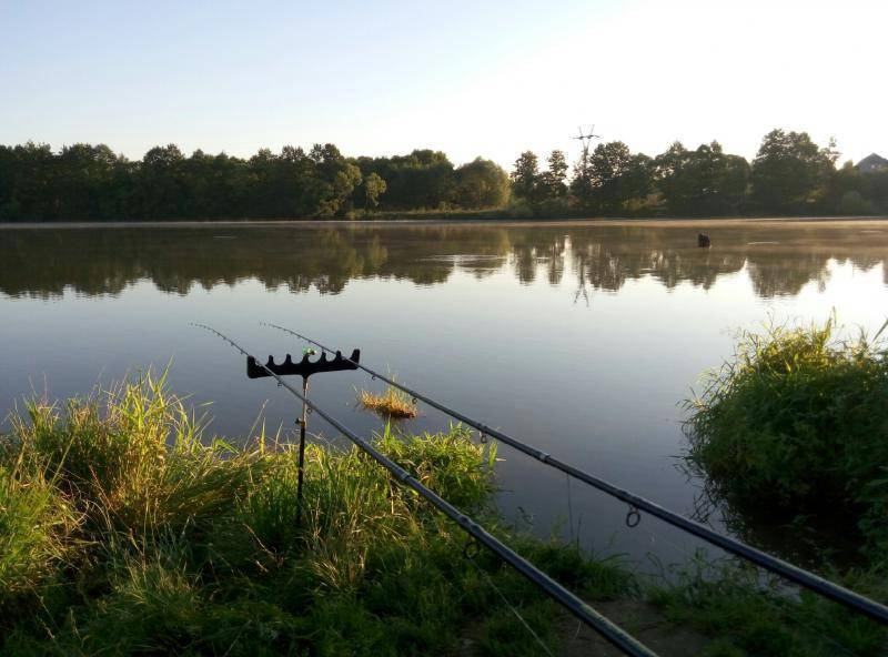 Trial Russian fishing in the Chekhovsky district of the Moscow Region